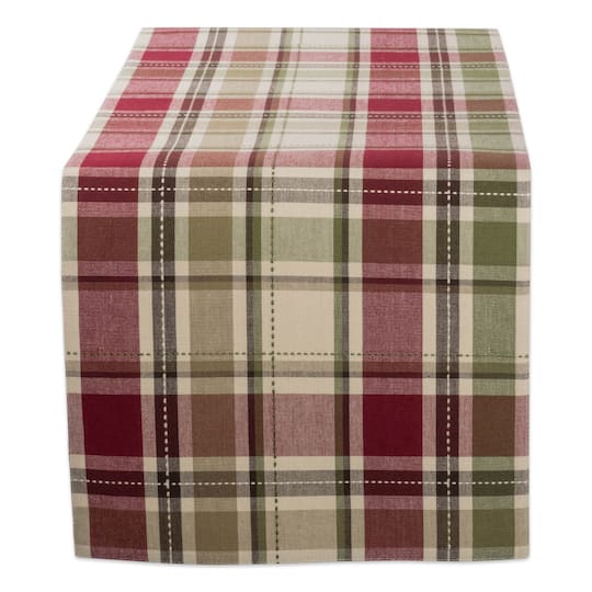 Homespun Plaid Table Runner 13" x 72"